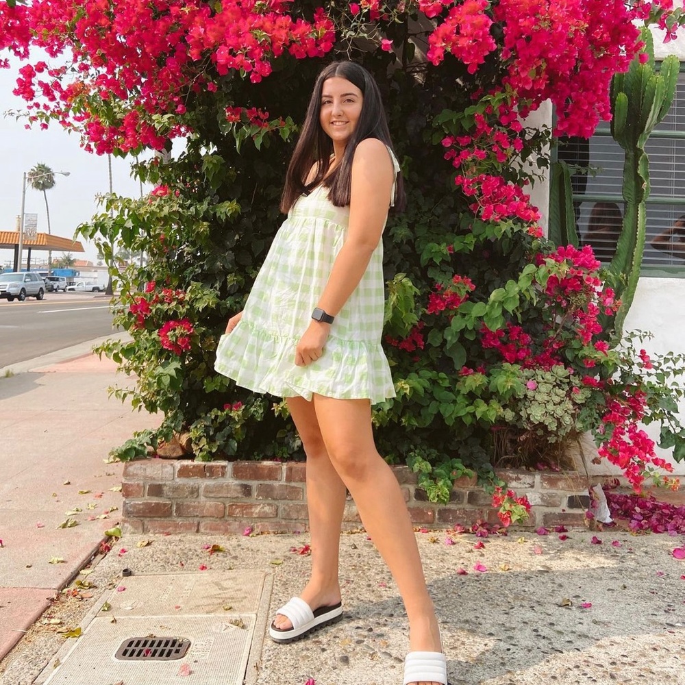 Forever 21 | gingham green mini sun dress - Picture 1 of 3